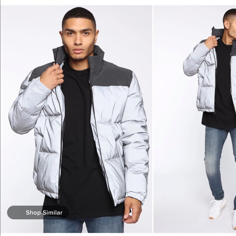 fashionova reflective puffer jacket